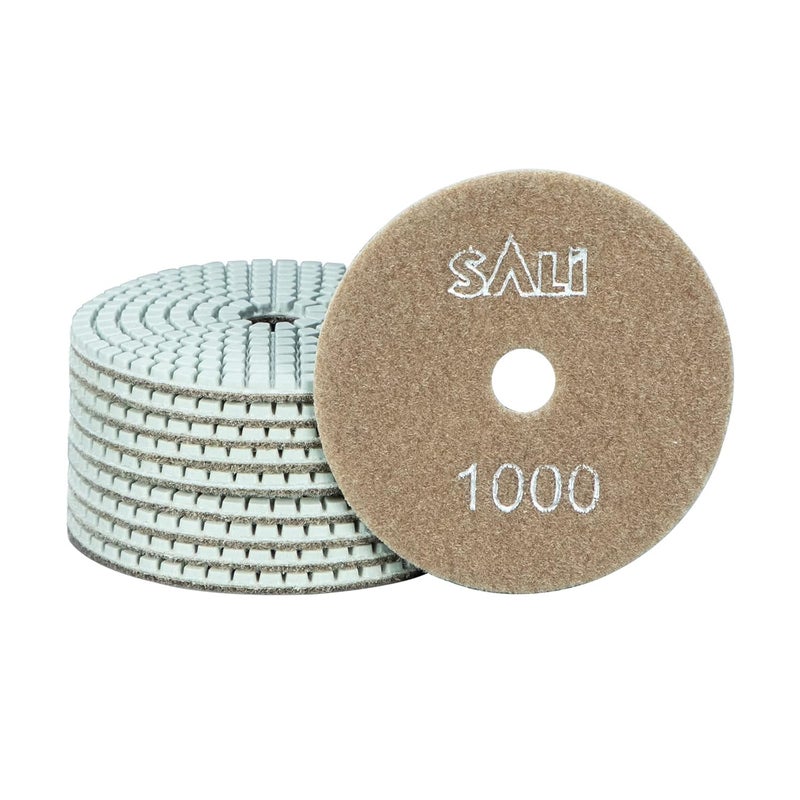 SALI 10 Pack Diamond Polishing Pads 4 Inch Wet Granite Stone Polish Pad Kit for Drill, Grinder, Polisher Polishing Pad for Concrete Marble Stone Countertop Quartz 1000# Grit - Image 1
